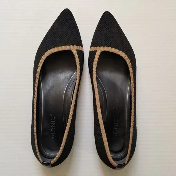 Vionic Dahlia Shoe - Low Heel Slip On Shoes - Black Taupe - Sz 7.5 - Picture 4 of 14